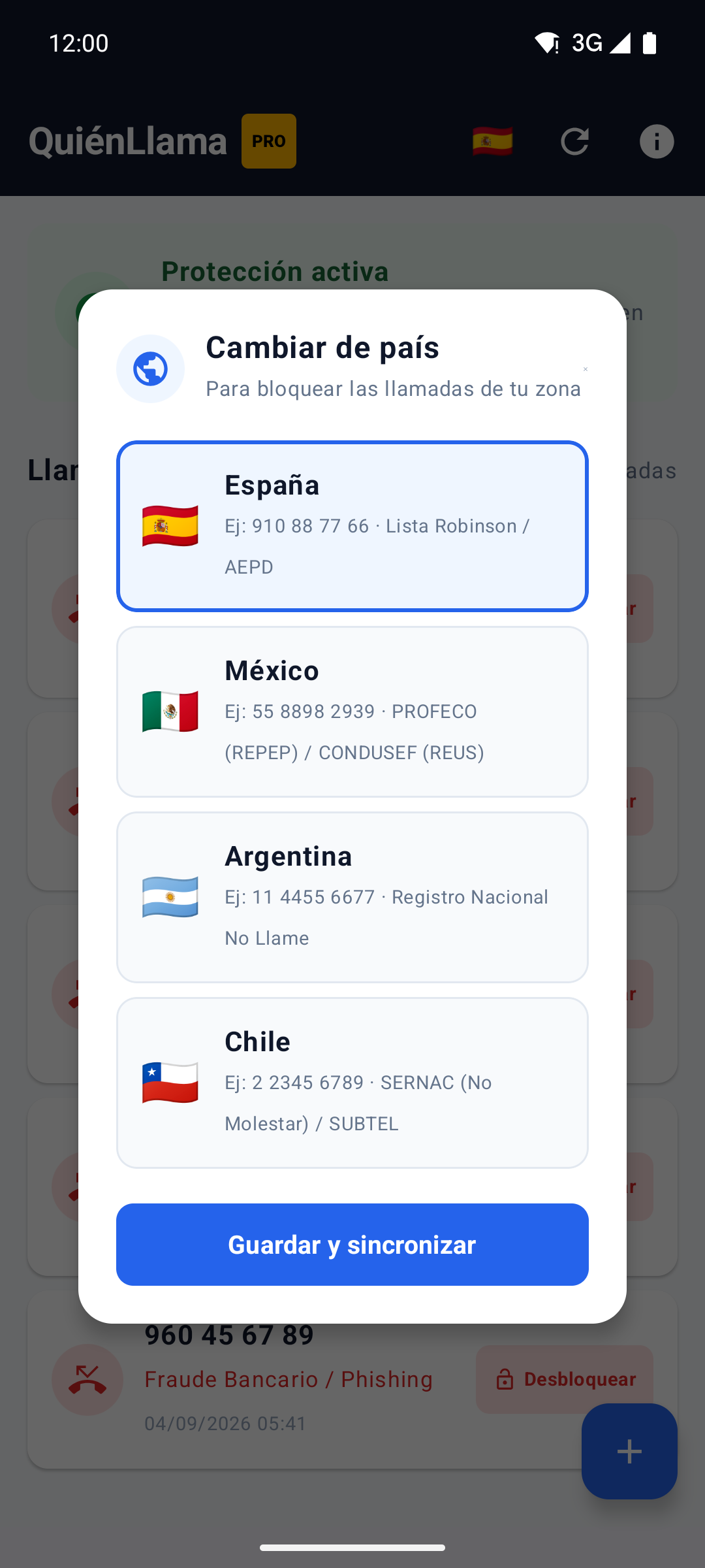 Cobertura en Chile, México, España y Argentina